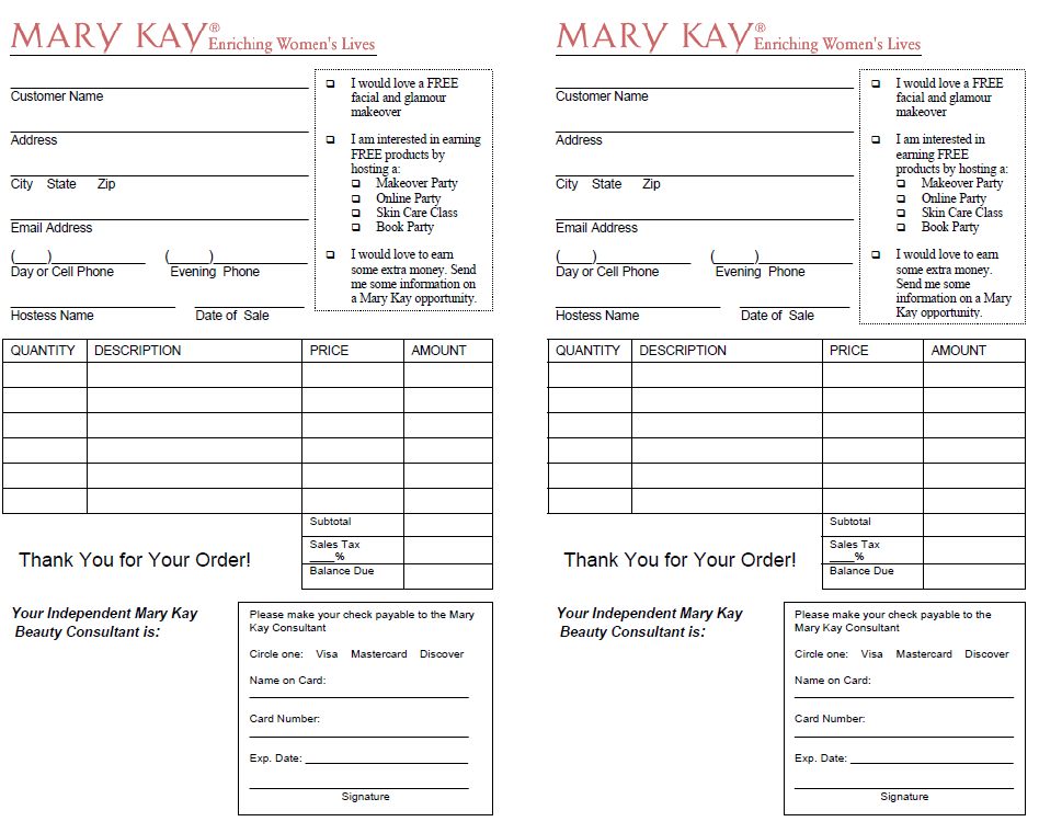 Mary Kay Order Form HD Wallpapers Home Design